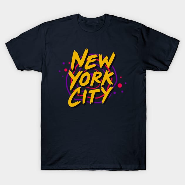 New York city modern letters T-Shirt by Mako Design 